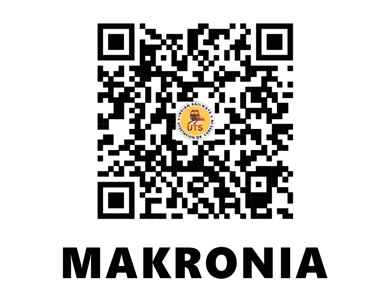 UTS QR Code for MAKRONIA - MKRN - WC (MADHYA PRADESH)